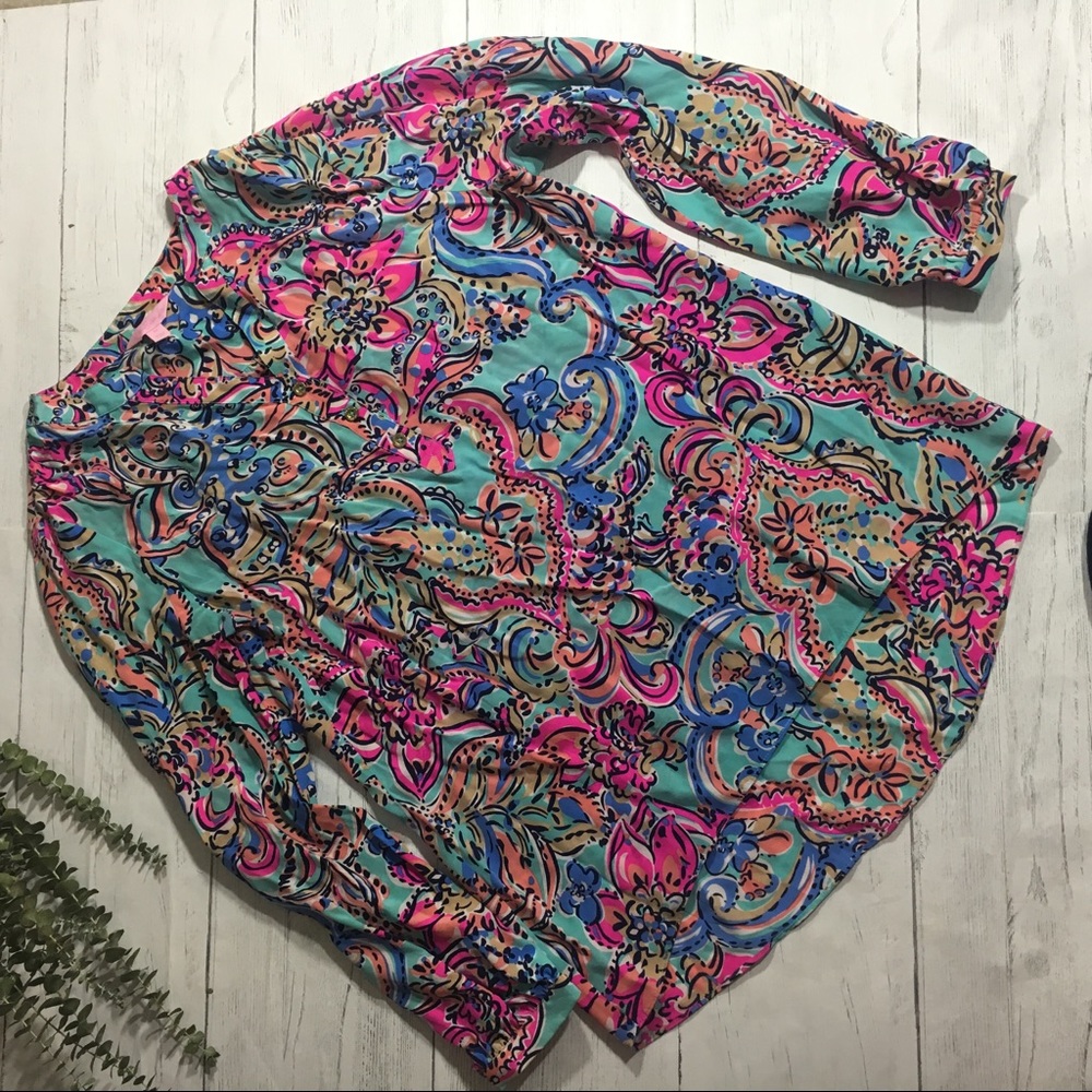 Lily Pulitzer Elsa Silk Tunic Top Sz M